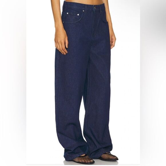 GRLFRND Enya Dropped Crotch Jeans Franklin dark blue denim baggy Revolve 27-31 - Picture 3 of 14